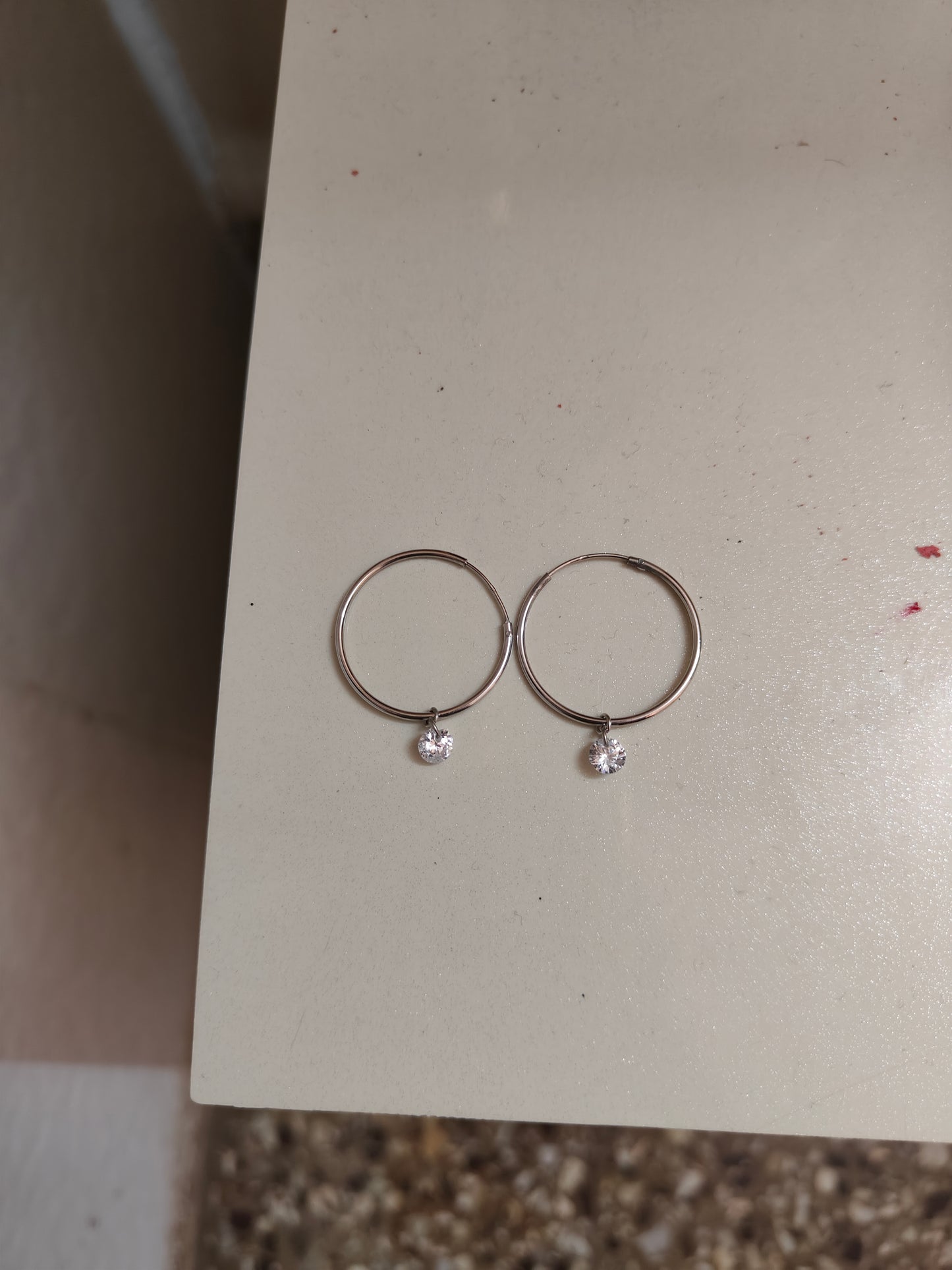 Silver Square Solitaire Studs