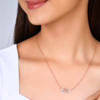 Swan Lake Rose Gold Pendant with Link Chain