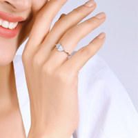 Heart Duo Embrace Silver Ring