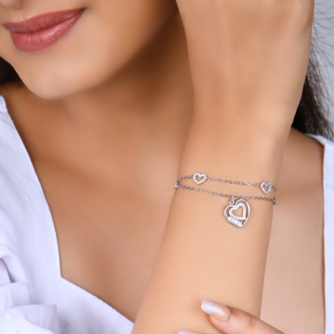 Luxury HeartBeat Silver Bracelet
