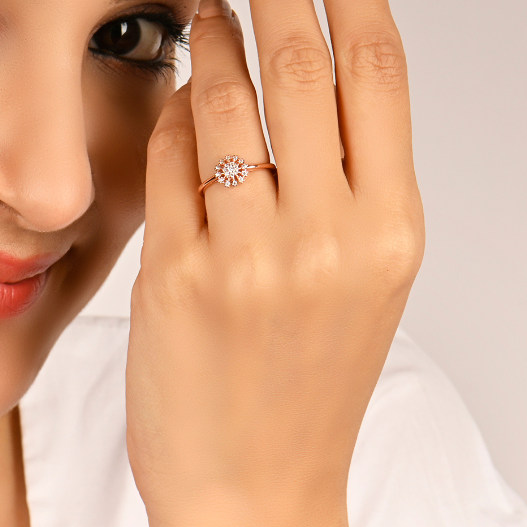 Flora Zircon Rose Gold Ring