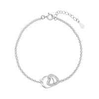 Infinite Love Heart Zircon Silver Bracelet