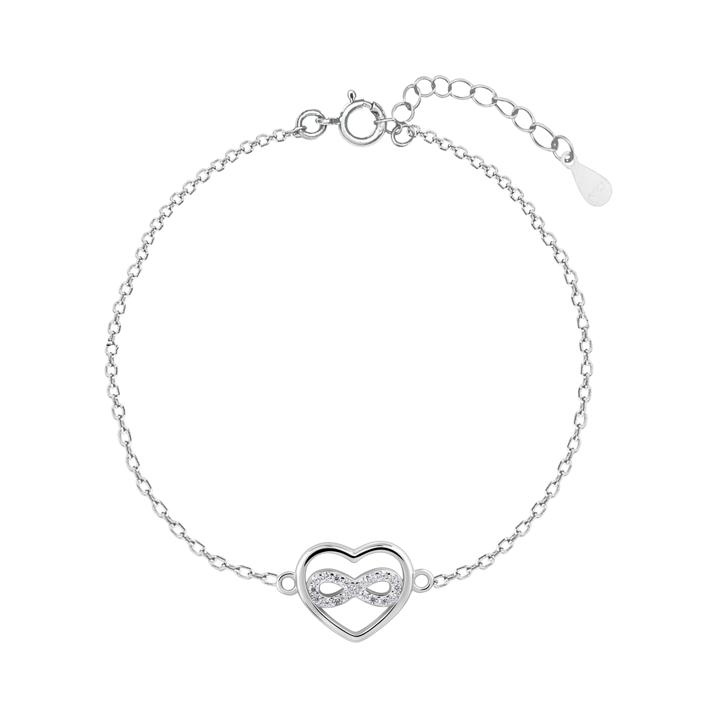 Infinity of Heart Silver Bracelet