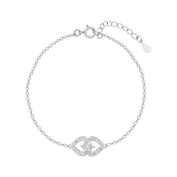 Eternal Love Knot Silver Zircon Bracelet