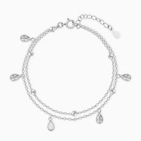 Sparkling Tear Drop Silver Bracelet