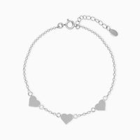 Modern Love Heart Connection Silver Bracelet