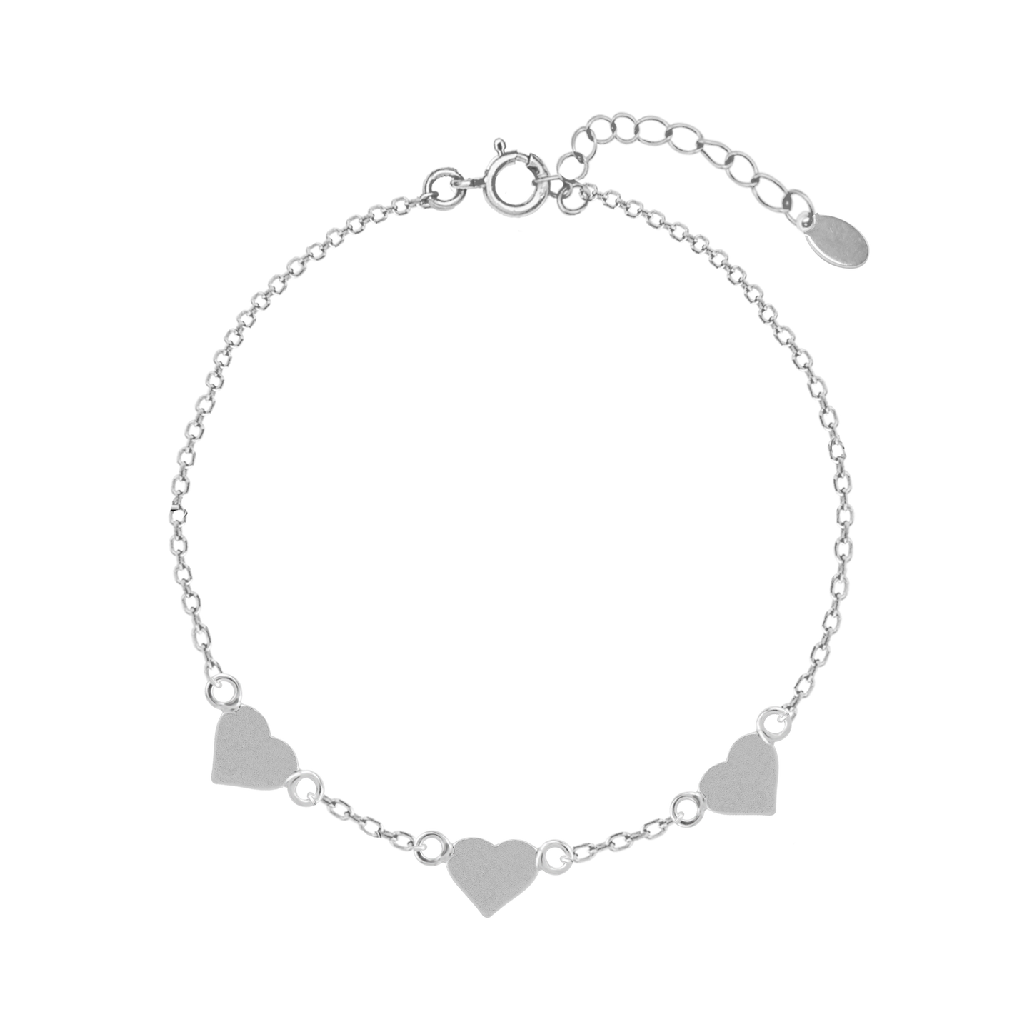 Modern Love Heart Connection Silver Bracelet