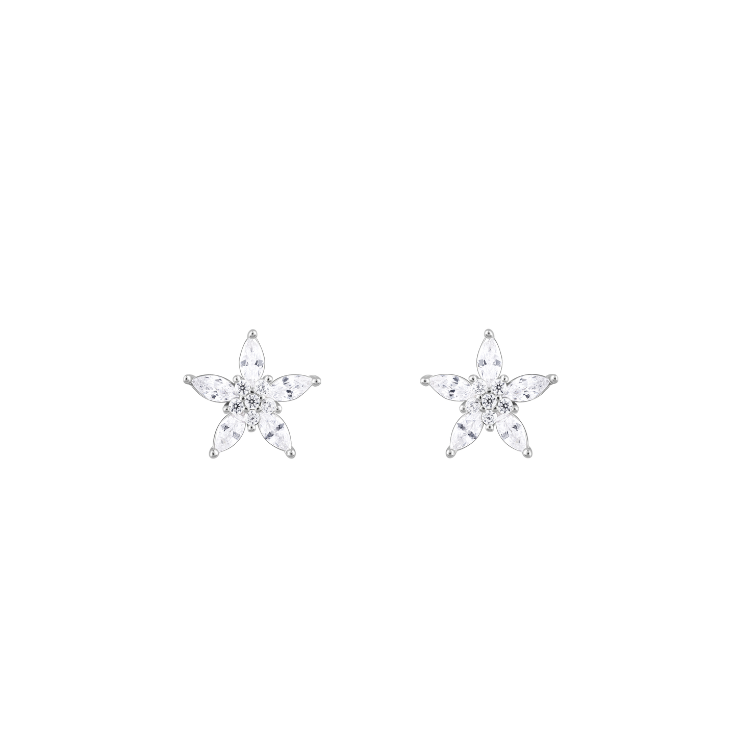 Star Zircon Silver Studs