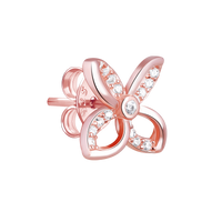 Chic Centered Flower Rose Gold Studs