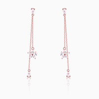 Chic Floral Zircon Rose Gold Drop Earrings
