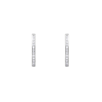 Delicate Dainty Zircon Mini Hoop Silver Earrings