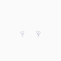 Love Heart Solitaire Silver Studs