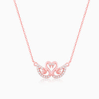 Swan Lake Rose Gold Pendant with Link Chain