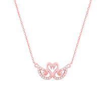 Swan Lake Rose Gold Pendant with Link Chain