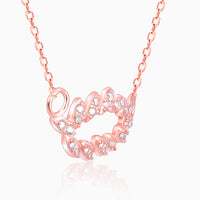 Rose Gold Leaf Cascade Pendant with Link Chain