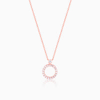 Timeless Halo Rose Gold Pendant with Link Chain