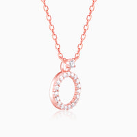 Timeless Halo Rose Gold Pendant with Link Chain