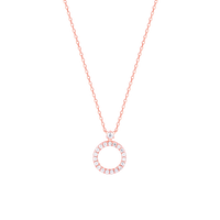 Timeless Halo Rose Gold Pendant with Link Chain