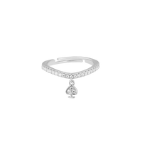 Love Heart Spade Sparkle Silver Ring