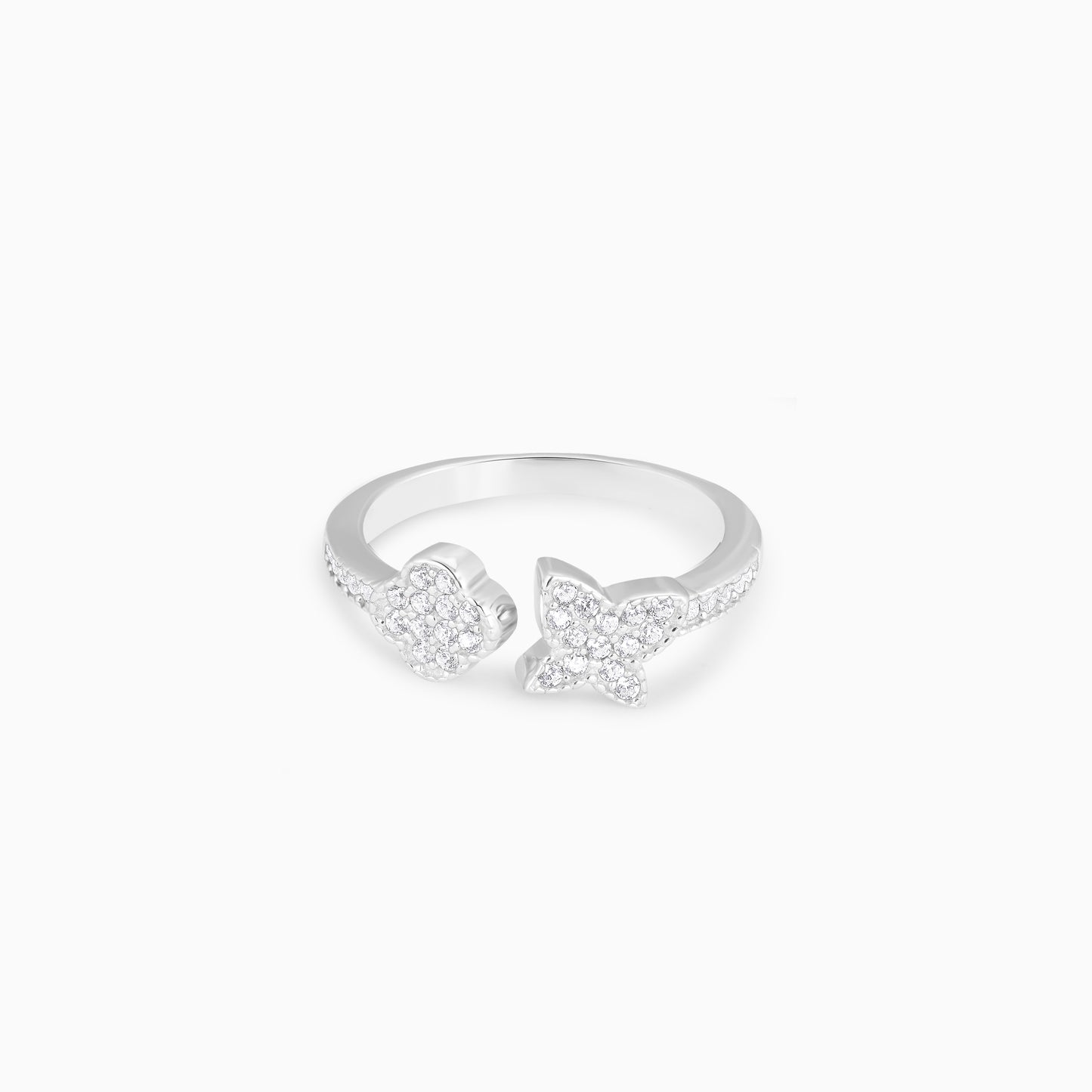 Petite Floral Silver Ring