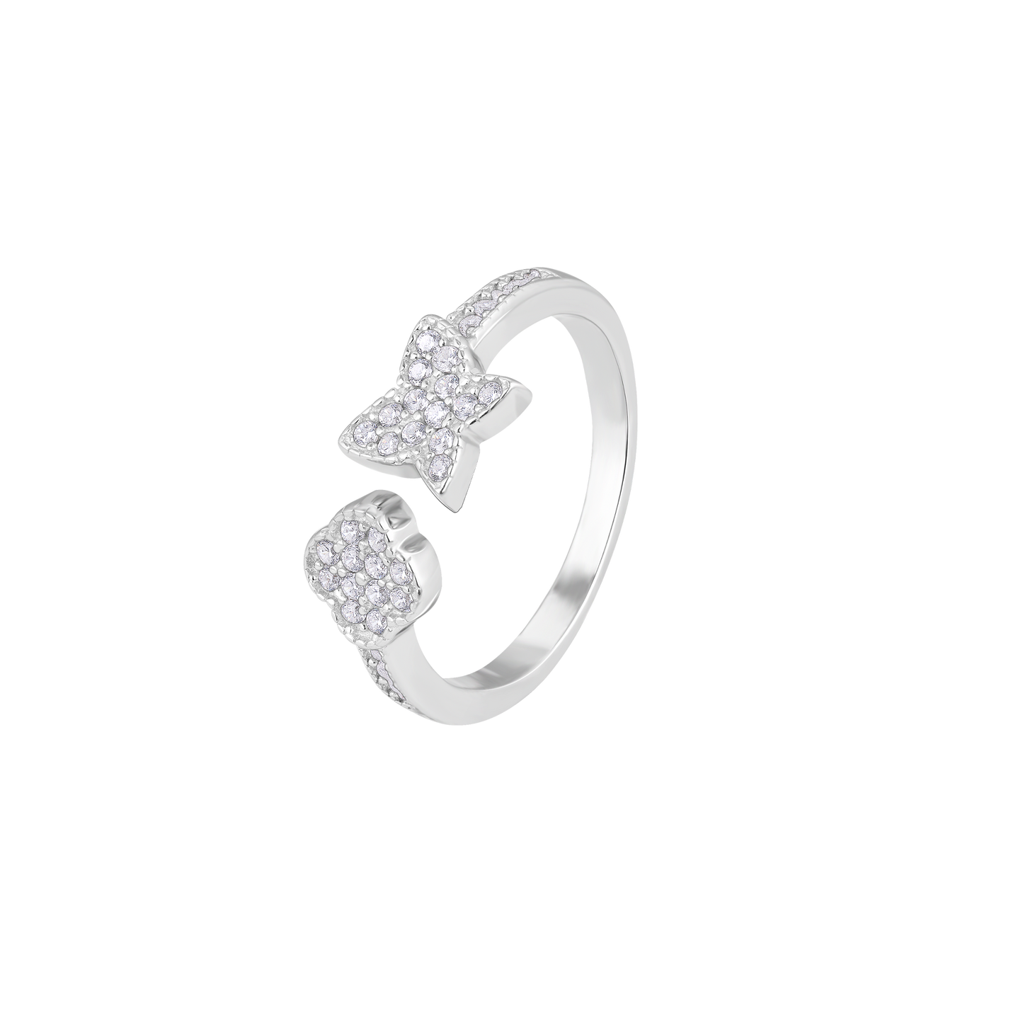 Petite Floral Silver Ring