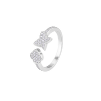 Petite Floral Silver Ring