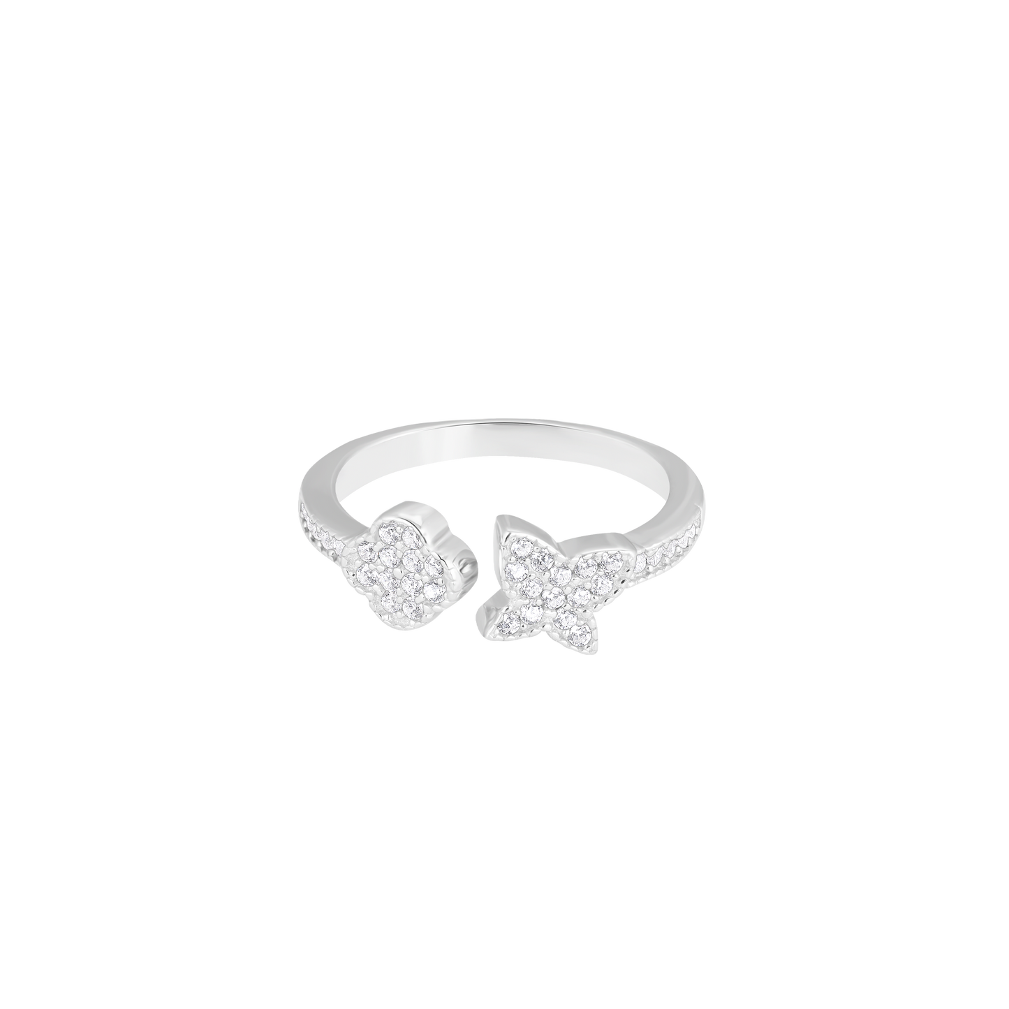 Petite Floral Silver Ring