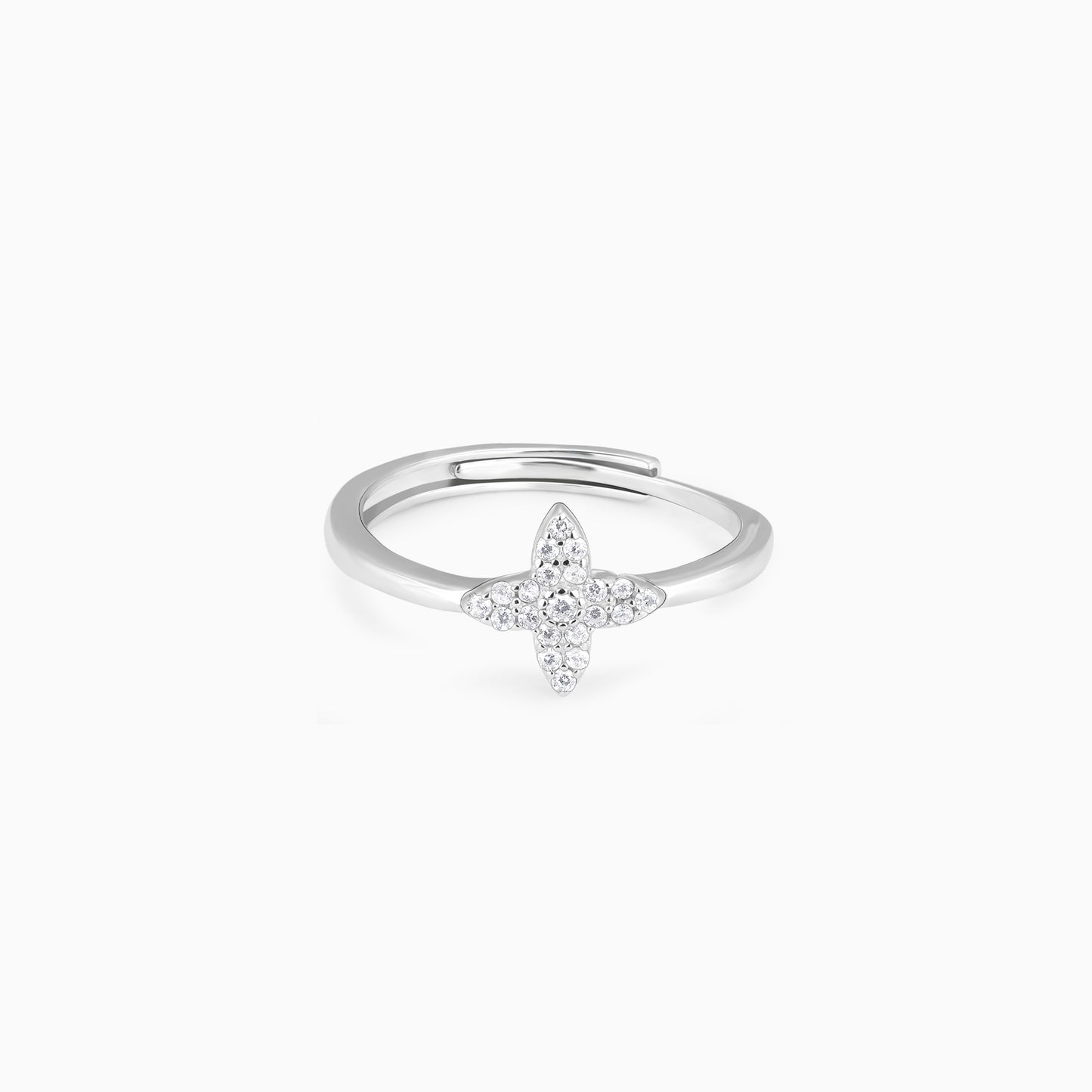 Floweret Zircon Silver Ring