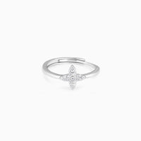 Floweret Zircon Silver Ring