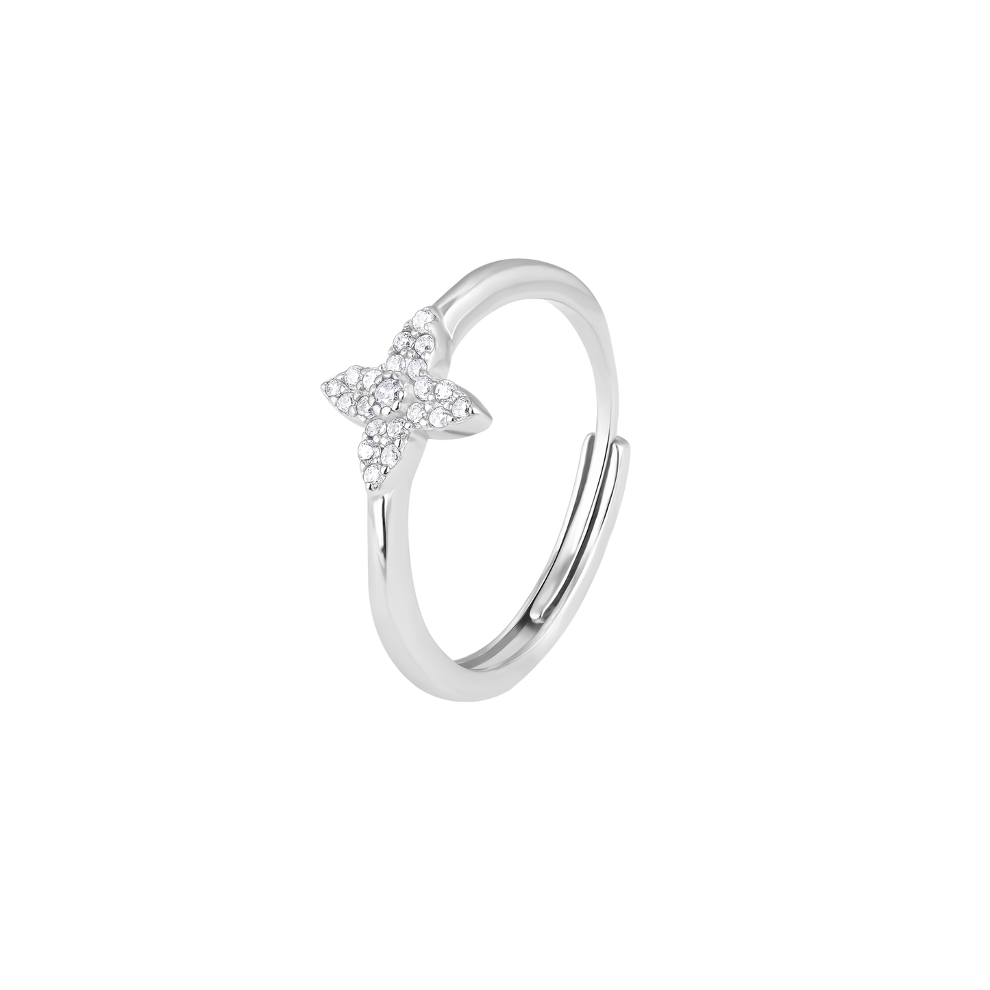 Floweret Zircon Silver Ring