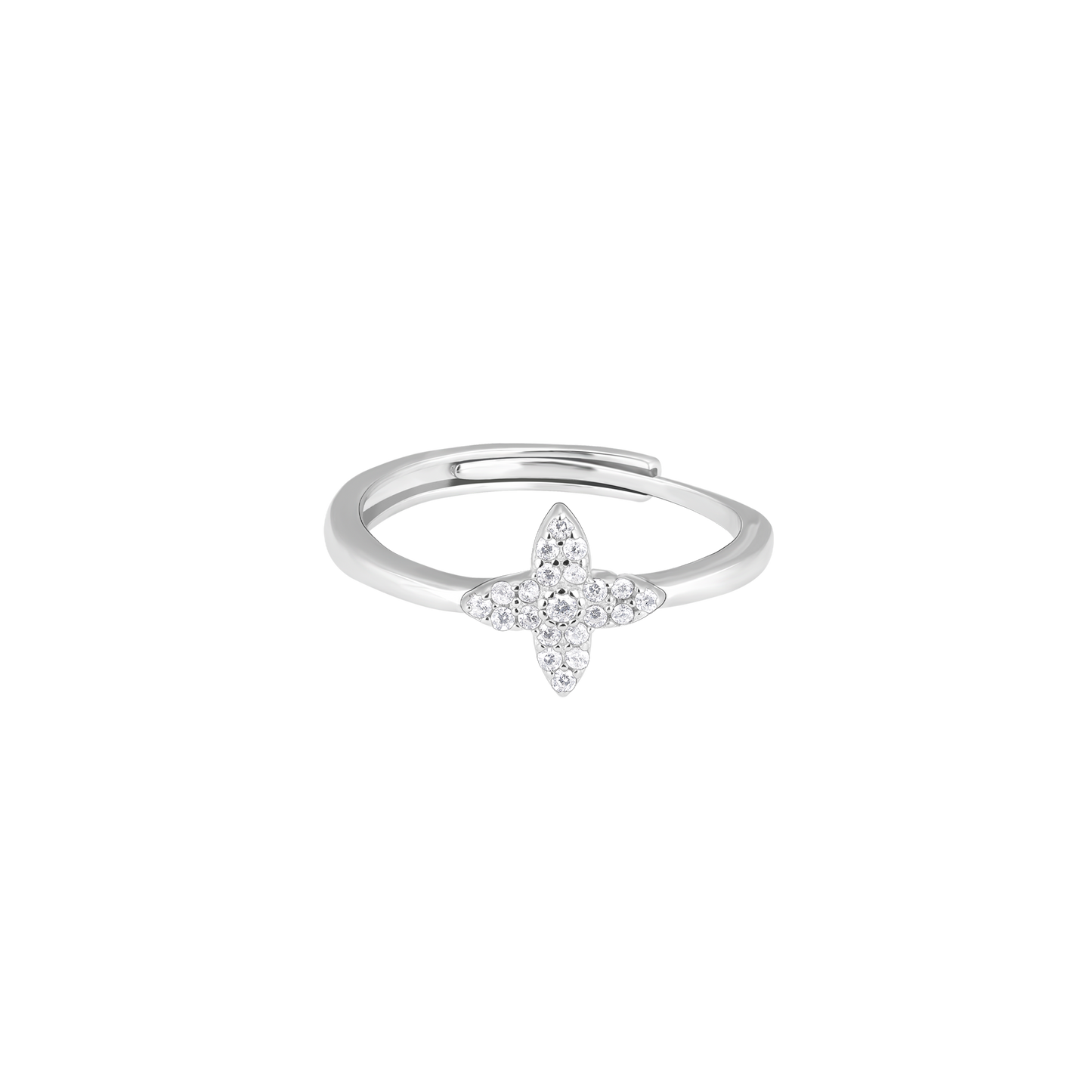 Floweret Zircon Silver Ring