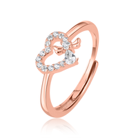 Bow Heart Rose Gold Ring