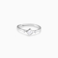 Modern Flair Diamond Zircon Silver Ring