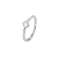 Modern Flair Diamond Zircon Silver Ring