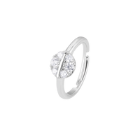 Gleaming Halo Zircon Silver Ring