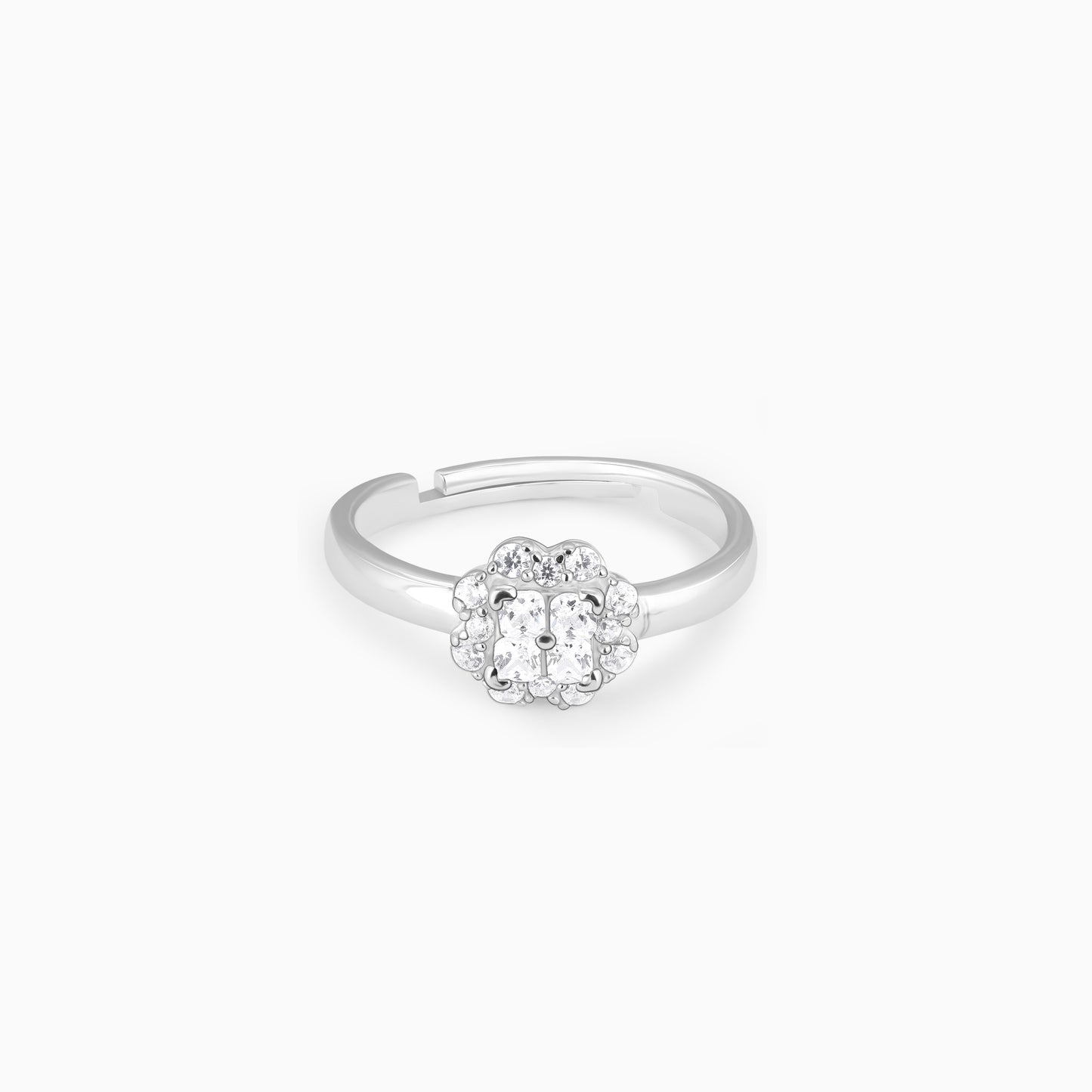 Chic Solace Zircon Silver Ring