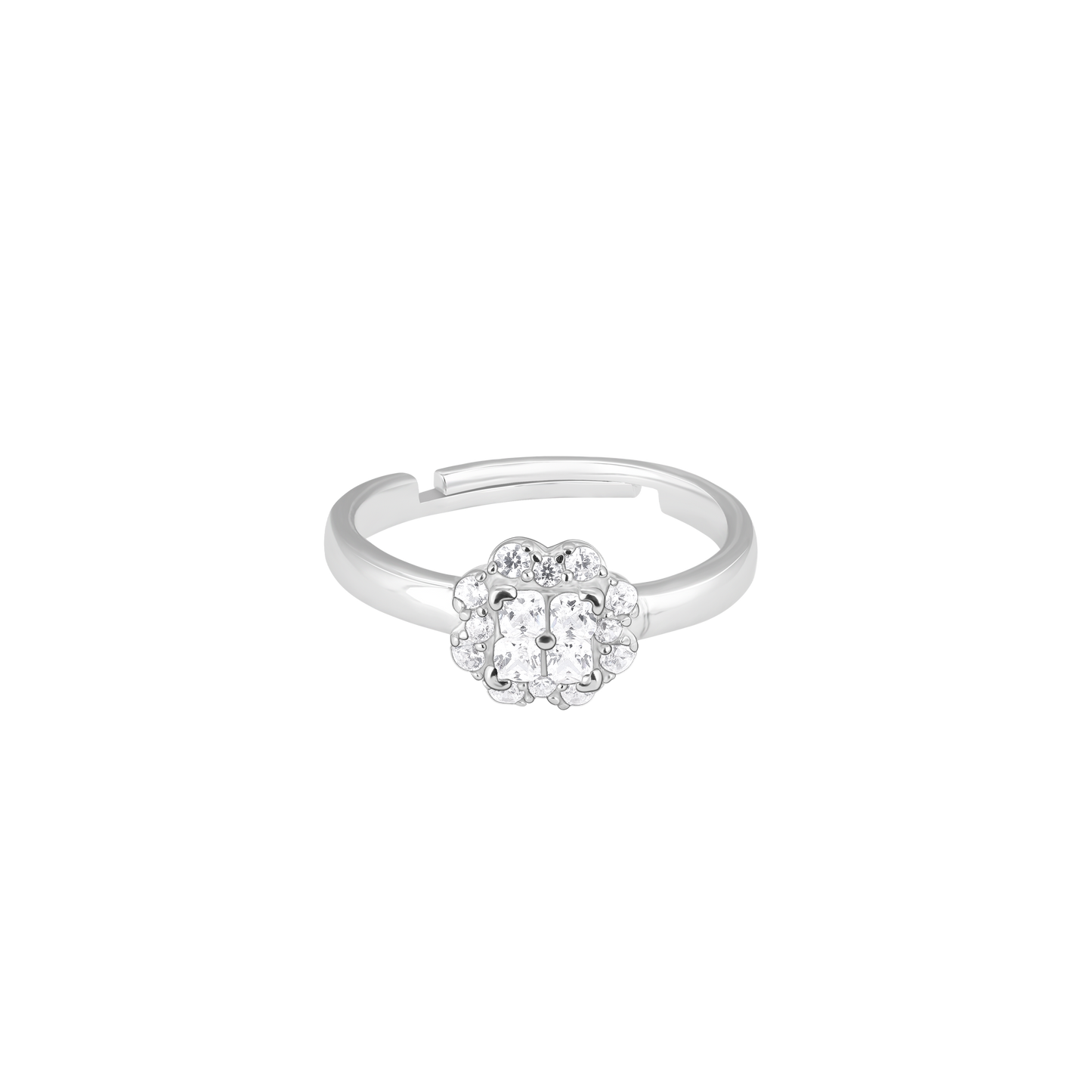 Chic Solace Zircon Silver Ring