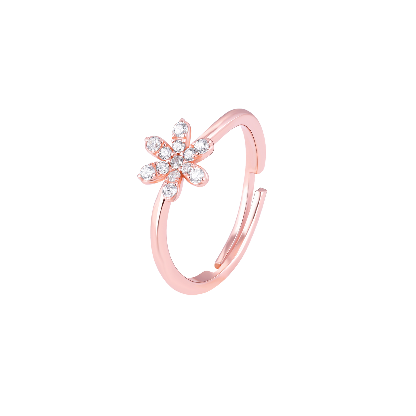 Glistening Petal Rose Gold Ring