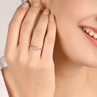 Modern Flair Diamond Zircon Silver Ring