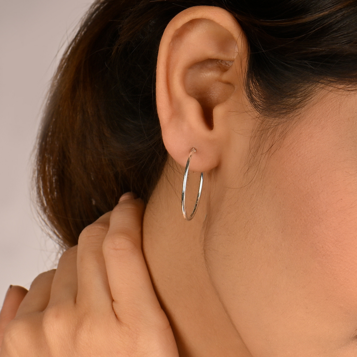 Circlet Silver Hoop Earrings