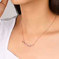Infinity Love Trifold Hearts Zircon Rose Gold Pendant with Link Chain