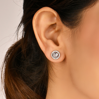 Timeless Spark Zircon Round Silver Studs