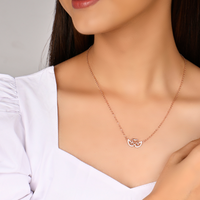 Swan Lake Rose Gold Pendant with Link Chain