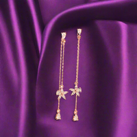 Chic Floral Zircon Rose Gold Drop Earrings