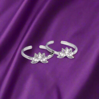 Silver Opulent Lotus Toe Rings