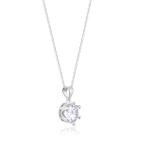 Silver Bold Solitaire Pendant on Link Chain, crafted in 925 sterling silver pendant with chain for elegant style