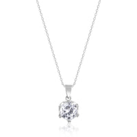 Silver Bold Solitaire Pendant with Link Chain, crafted from 925 sterling silver pendant with chain for elegant style.