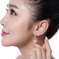 Rachiva 925 Sterling Silver Pave Hoop with Solitaire Drop Earrings