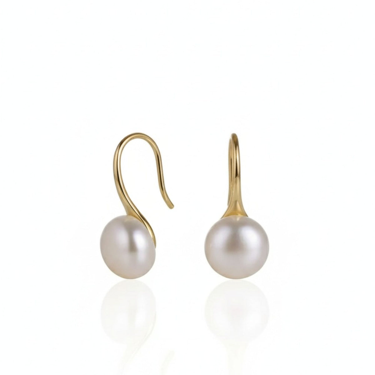Rachiva 925 Sterling Silver 18K Gold Plated Pearl Hook Earrings