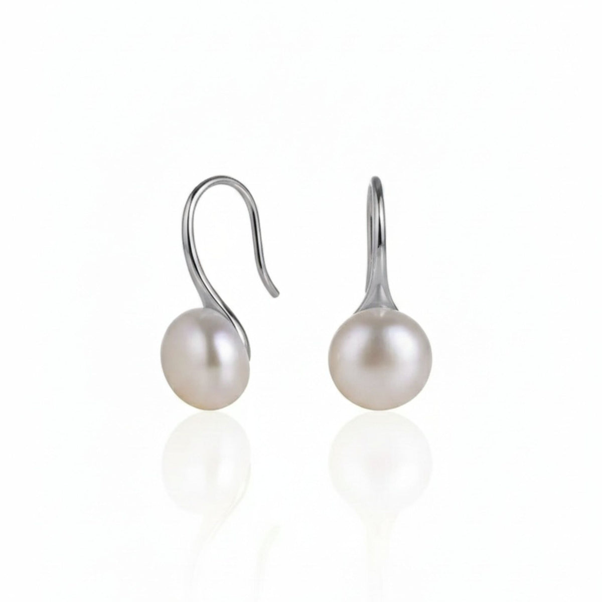 Rachiva 925 Sterling Silver Minimal Pearl Hook Earrings